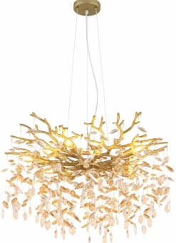 Globo Lüster 10flg transparentgoldfarbenorange