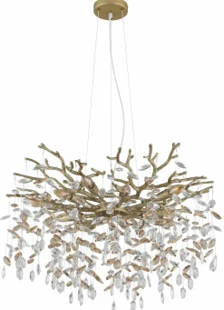 Globo Lüster 10flg transparentgoldfarbenorange