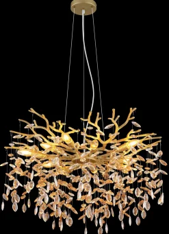 Globo Lüster 10flg transparentgoldfarbenorange