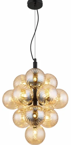 Globo Pendelleuchte 13flg schwarzorange