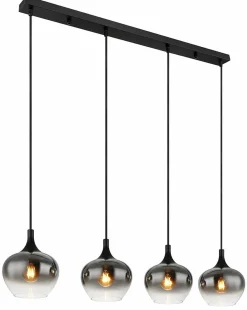 Globo Pendelleuchte 4flg schwarz