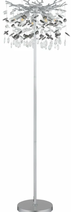 Globo Stehleuchte 5flg silberfarbengrau