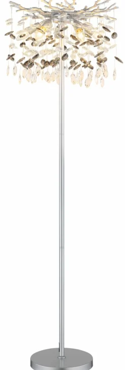 Globo Stehleuchte 5flg silberfarbengrau