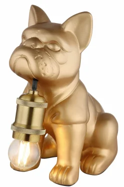 Globo Tischleuchte 1flg goldfarbenrot