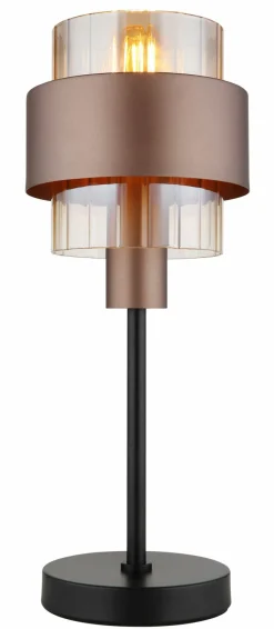 Globo Tischleuchte 1flg schwarzbraunrot