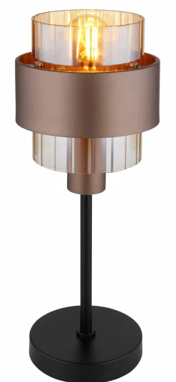 Globo Tischleuchte 1flg schwarzbraunrot