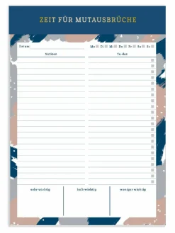 Grafik Werkstatt Tages-To-Do Block weiß