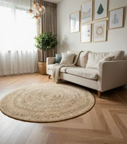 Handwebteppich beige