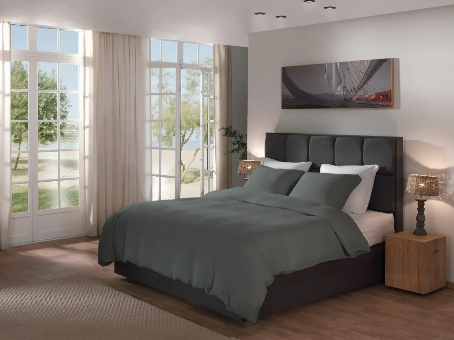 Heckett Musselin-Bettwäsche grau