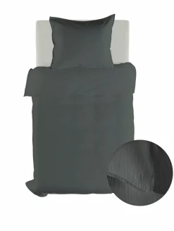 Heckett Musselin-Bettwäsche grau