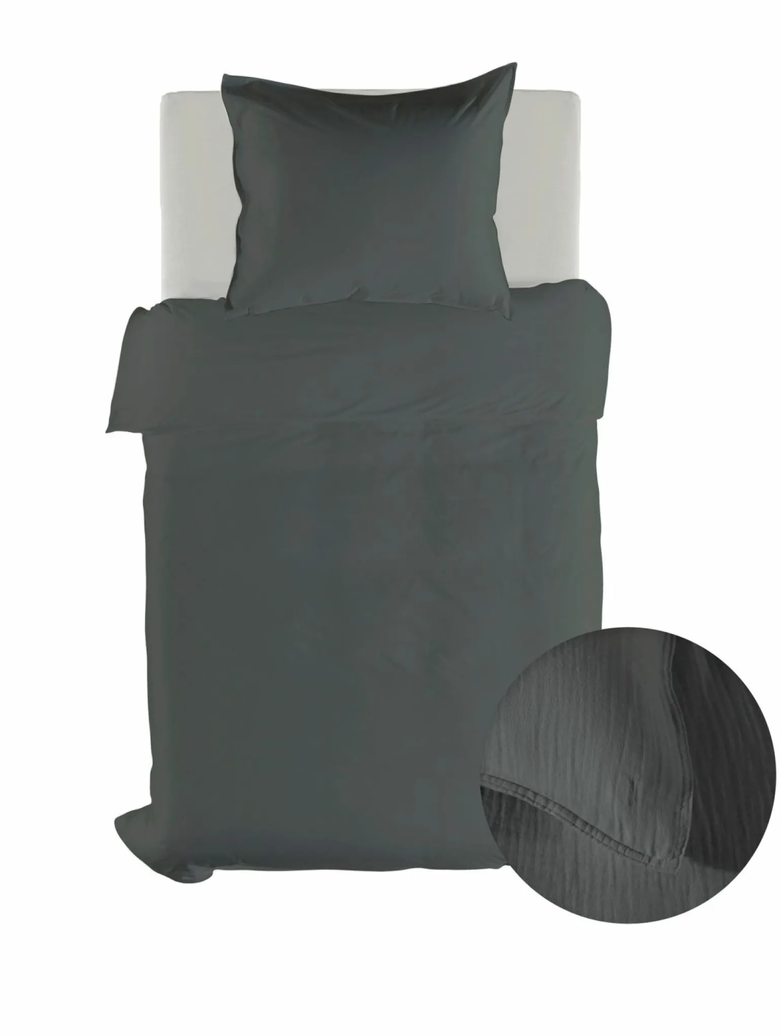 Heckett Musselin-Bettwäsche grau