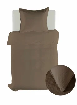 Heckett Musselin-Bettwäsche braungrau