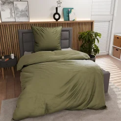Inspiration Home Renforce-Bettwäsche grün