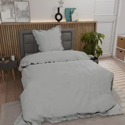 Inspiration Home Renforce-Bettwäsche "Rüsche" silberfarben