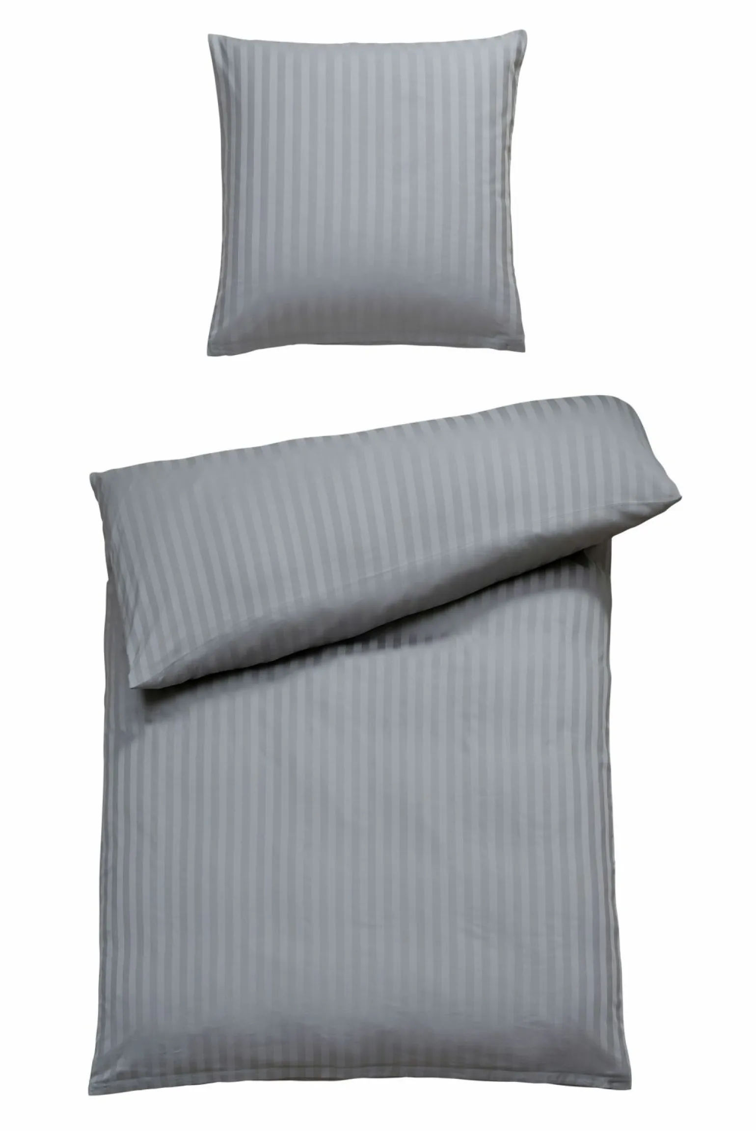 Inspiration Home Satin-Bettwäsche silberfarben