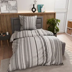 Inspiration Home Satin-Bettwäsche grau