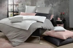 Inspiration Home Satin-Bettwäsche silberfarben