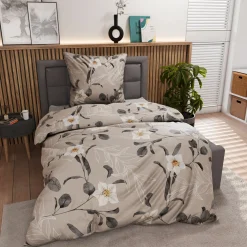 Inspiration Home Satin-Bettwäsche grau