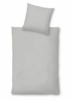 Inspiration Home Satin-Bettwäsche silberfarben