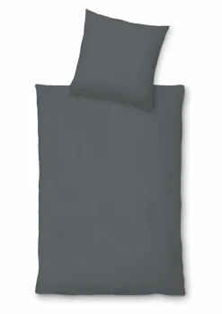 Inspiration Home Satin-Bettwäsche grauschwarz