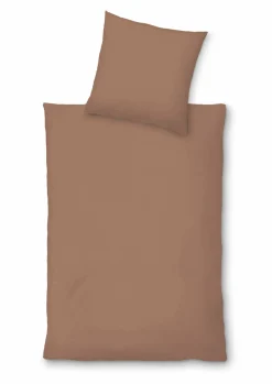 Inspiration Home Satin-Bettwäsche braun