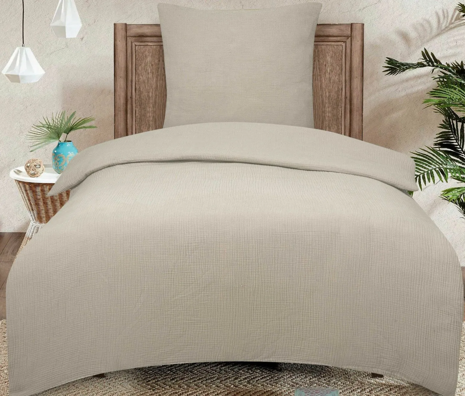 Inter Tropic Musselin Bettwäsche beige