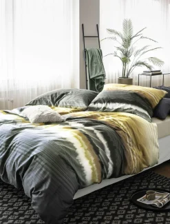 Irisette Mako-Satin-Bettwäsche grünmehrfarbig
