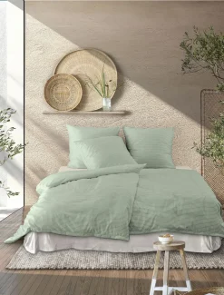 Irisette Satin-Bettwäsche grün