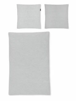 Irisette Seersucker-Bettwäsche silberfarben