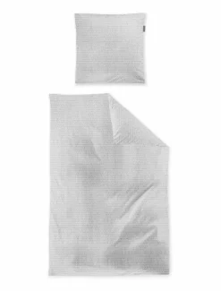 Irisette Seersucker-Bettwäsche silberfarben