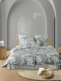 Irisette Seersucker-Bettwäsche silberfarben