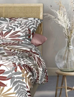 Irisette Seersucker-Bettwäsche rot