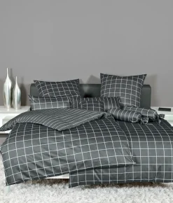 Janine Mako-Satin-Bettwäsche silberfarbengrau