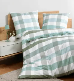 Janine Mako-Satin-Bettwäsche grün