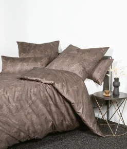Janine Mako-Satin-Bettwäsche braun