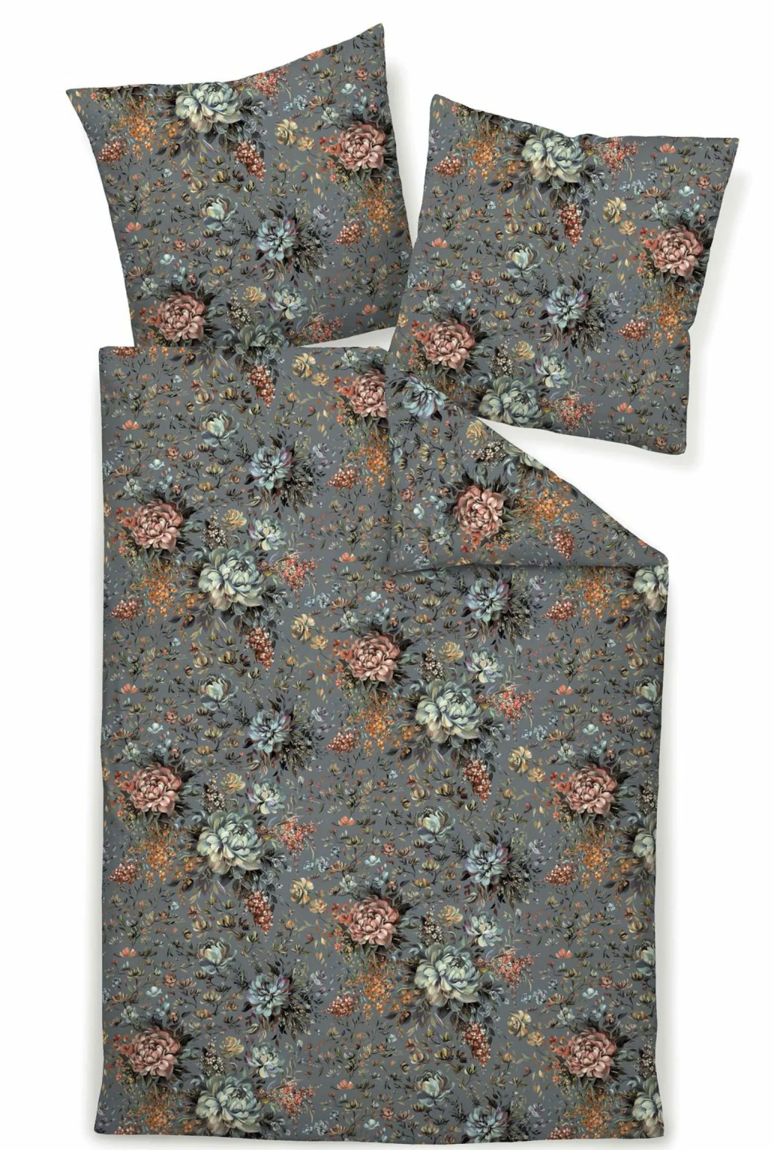 Janine Mako-Satin-Bettwäsche grün