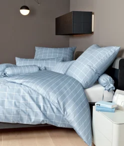 Janine Mako-Satin-Bettwäsche blau