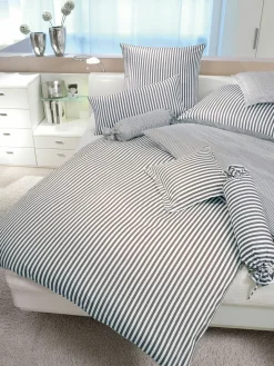 Janine Mako-Satin-Bettwäsche silberfarbengrau