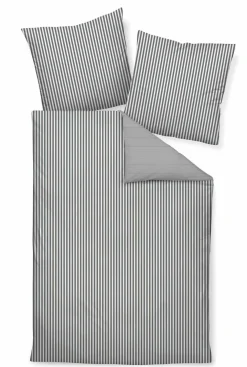 Janine Mako-Satin-Bettwäsche silberfarbengrau