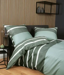 Janine Mako-Satin-Bettwäsche grün