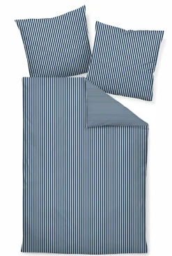 Janine Mako-Satin-Bettwäsche blau