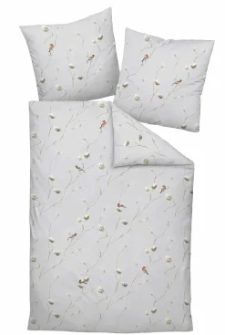 Janine Mako-Satin-Bettwäsche grau