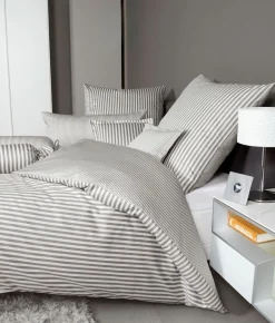 Janine Mako-Satin-Bettwäsche beigebraun