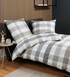 Janine Mako-Satin-Bettwäsche grauschwarz