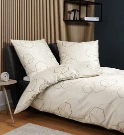 Janine Mako-Satin-Bettwäsche beigebraun