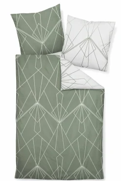 Janine Mako-Satin-Bettwäsche grün