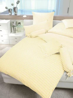 Janine Mako-Satin-Bettwäsche gelb