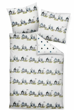 Janine Seersucker-Bettwäsche blau