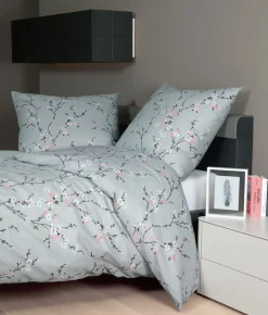 Janine Seersucker-Bettwäsche silberfarbengrau