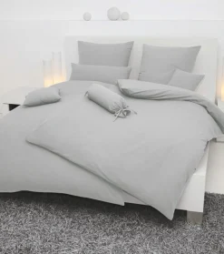 Janine Seersucker-Bettwäsche silberfarbengrau
